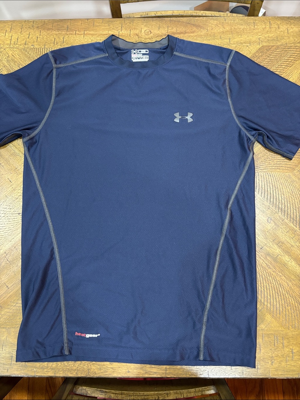 Under Armour Men’s HeatGear Short Sleeve Compression - Navy with Gray Accents